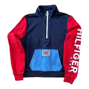 Tommy Hilfiger Women’s Multi Sweatshirt Half Zip-Up Size Small